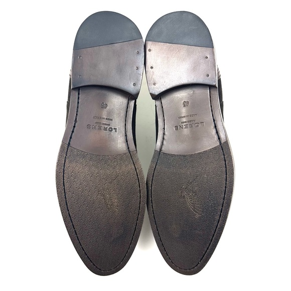 Lorens Chelsea Leather Men's Ankle Dress Boots Brown Perforated Leather Size 45 - Picture 8 of 9